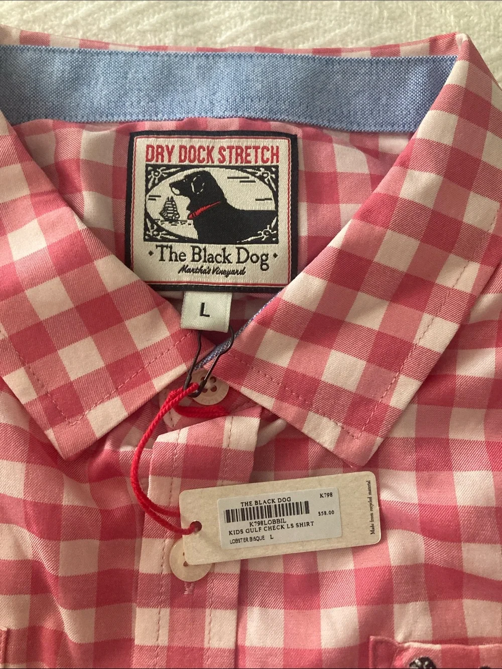 The Black Dog Boys Pink & White Gingham Button-Down Shirt